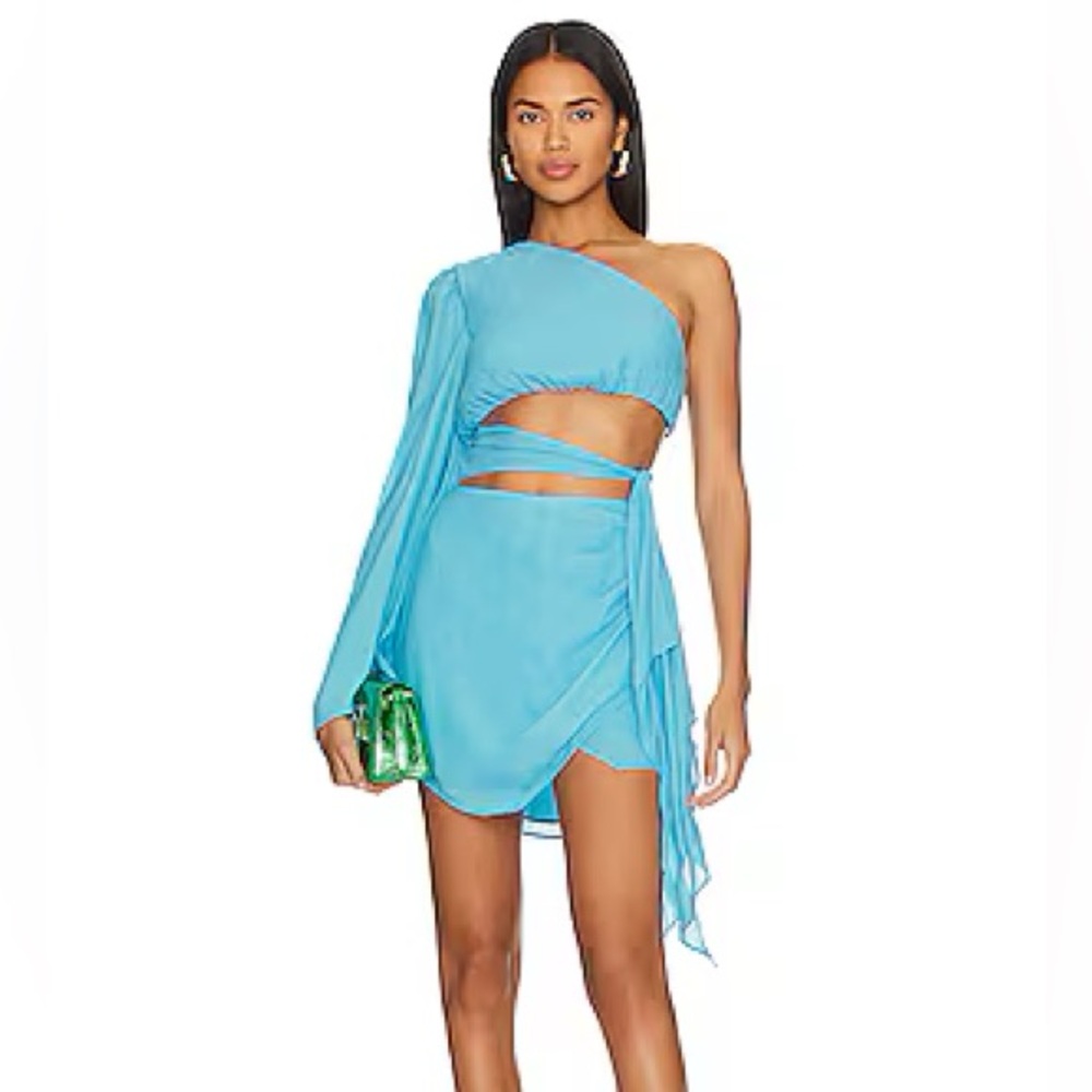 Revolve NBD Viviana Mini Dress in Aqua Blue